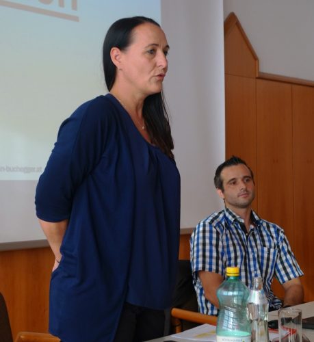 Die beiden Referenten Fr. Mag. Hackl und Hr. Mag. Oberklammer